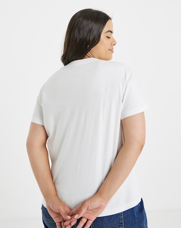 Simply Be Ecru Beaded Key Detail T-Shirt