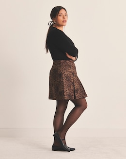 Suedette Pleated Mini Skirt