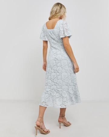 Joanna Hope Silver Lace Midi Dress