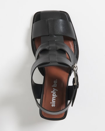 Charlotte Leather Fisherman Block Heeled Shoes - Extra Wide Fit (EEE)