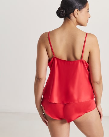 Ann Summers Cerise Satin Lace Cami Set Red