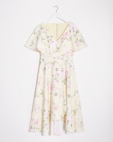 Joanna Hope Floral Angel Sleeve Midi Dress