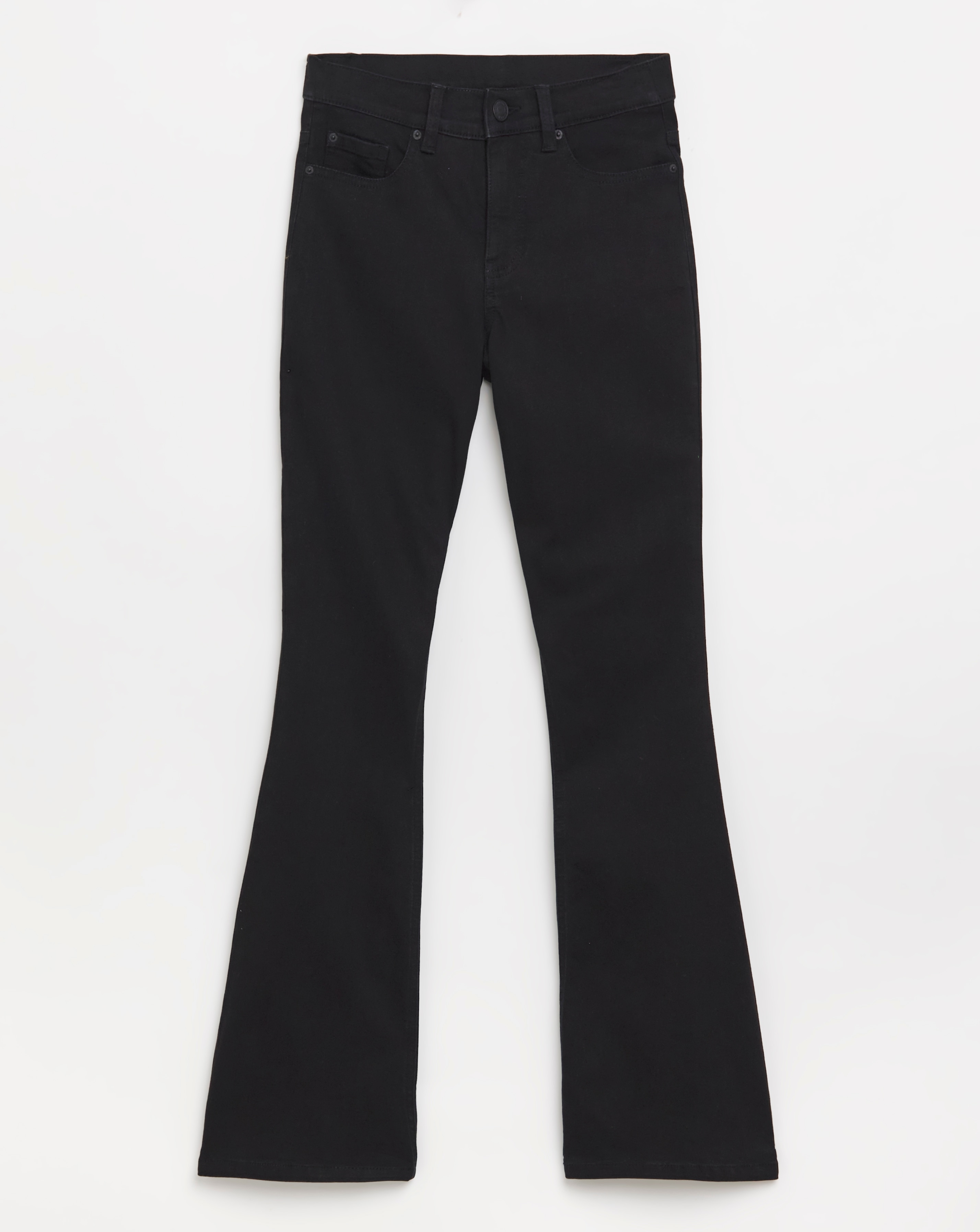 Black 24/7 Stretch Flared Jeans | Simply Be