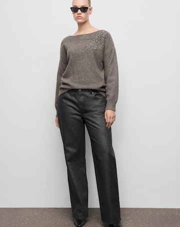 Mango Bardot Brown Jumper