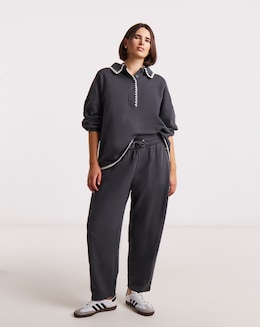 Simply Be Slate Grey Barrel Leg Jogger