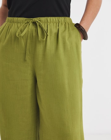 Olive Wide Leg Linen Trouser