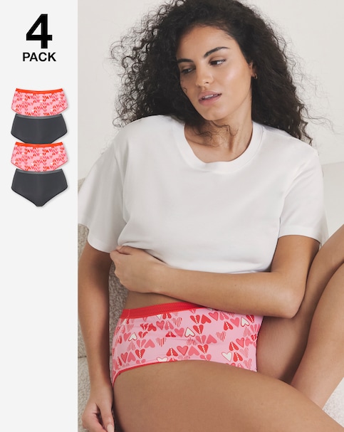 Pretty Secrets (4 Pack) Micro Midi Brief Knickers