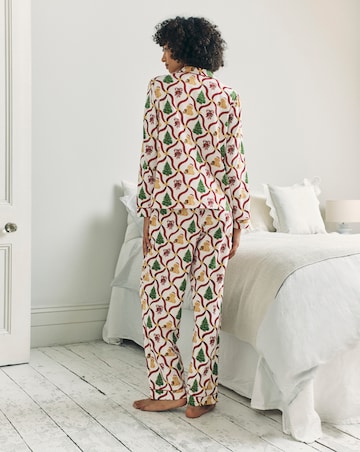 Chelsea Peers Jersey Button Up Christmas Dog Print Pyjama Set