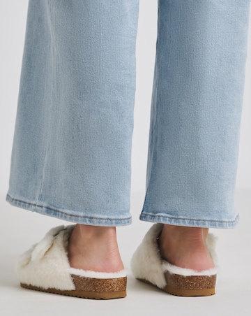 Garcia Fluffy Two Strap Footbed Slippers - Extra Wide Fit (EEE)
