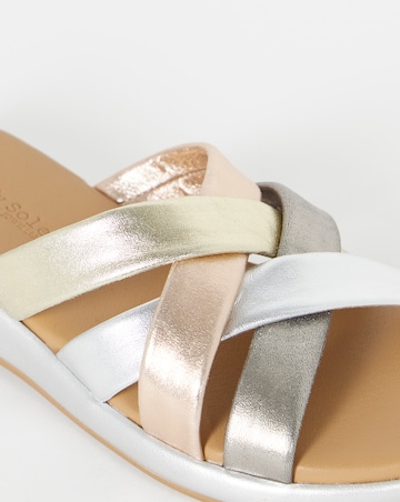 Carmen Soft Multicolour Leather Tubular Mule Sandals - Wide Fit (E)