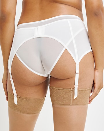 Figleaves Curve Fleur Embroidery Suspender - White