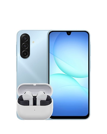 Samsung Galaxy A17 128GB 4G - Light Blue and Buds3 FE - Grey Bundle