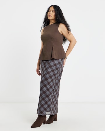 Chocolate Stretch Fit and Flare Blouse