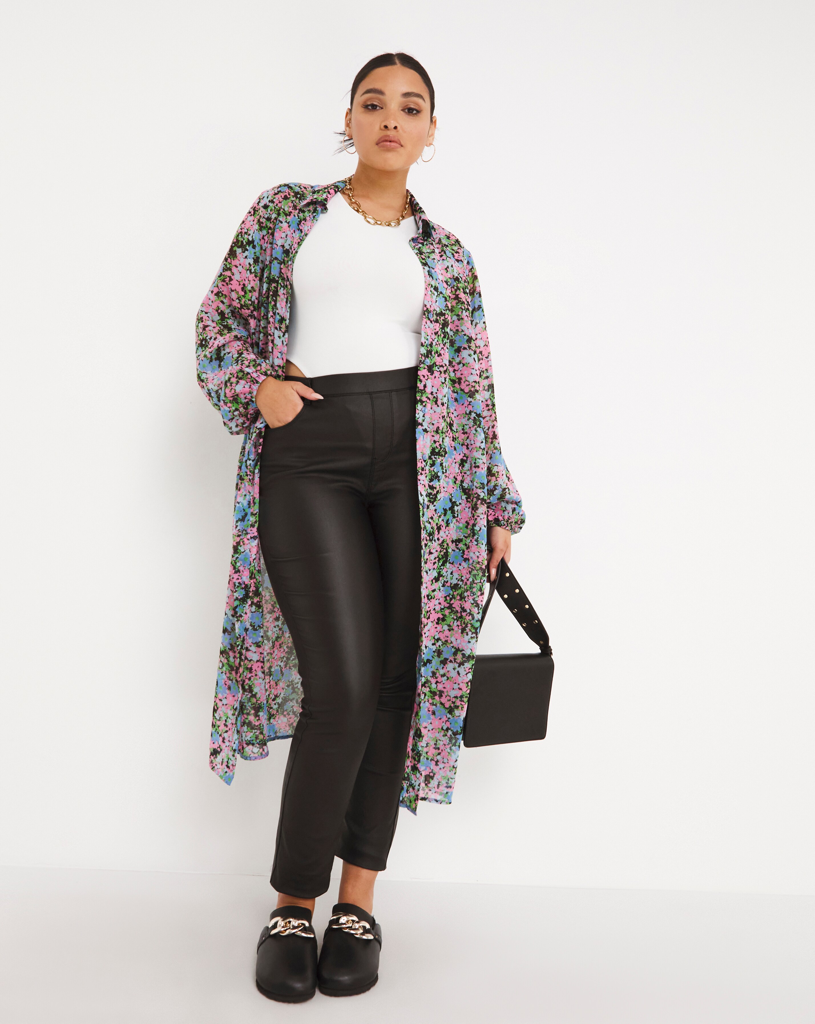 Chiffon longline jackets store