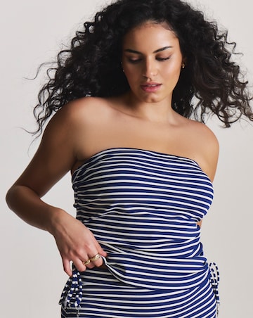 MAGISCULPT Stripe Adjustable Bandeau Tankini Top