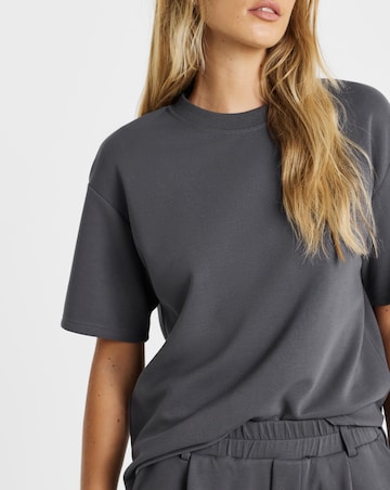 Simply Be Slate Grey Luxe Modal Short Sleeve Sweatshirt