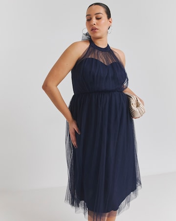 Little Mistress Halter Neck Tulle Occasion Dress