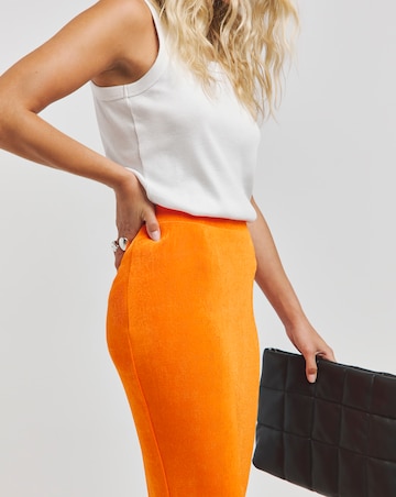 Orange Slinky Maxi Skirt
