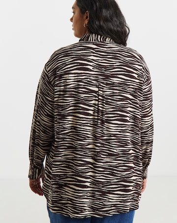 Simply Be Mono Print Viscose Shirt