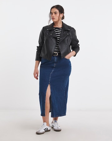 Black Faux Leather Essential Biker Jacket