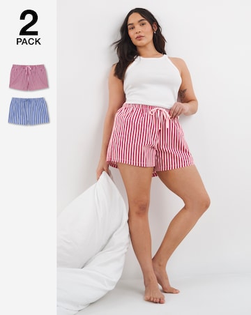 Pretty Secrets (2 Pack) Stripe Woven Pyjama Shorts
