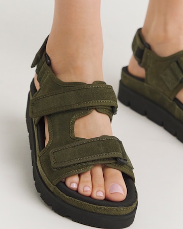 Tyla Strappy Suede Touch and Close Sandals Extra Wide EEE Fit