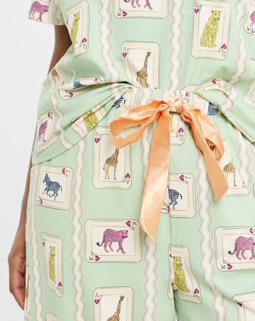 Chelsea Peers Organic Cotton Crew Neck TShirt & Capri Bottoms Pyjama Set