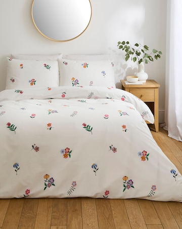 Ivy Floral Cotton Blend Duvet Cover Set