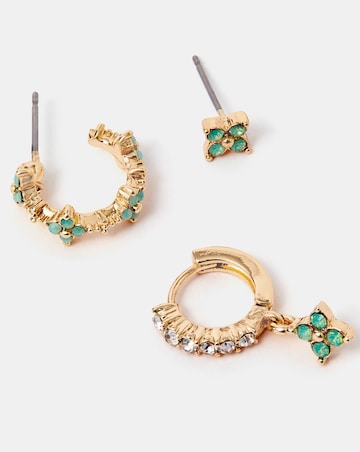 Accessorize 3-Pack Flower Stud & Hoop Earrings