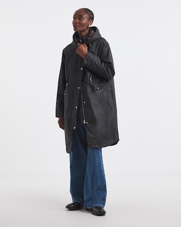 Black Double Pocket Rubberised Coat