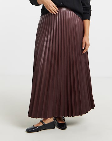 Simply Be Pu Pleated Midaxi Skirt