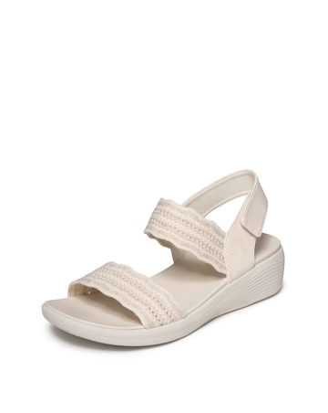 Skechers Arya Glitter Knit Sling Back White Sandals - Standard Fit (D)