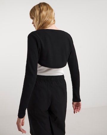 Black Ribbed Bolero