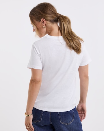 White Slub Slim Fit Crew Neck T-Shirt