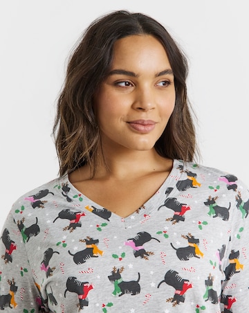 Pretty Secrets (2 Pack) Christmas Scotty Dog Value Pyjama Sets