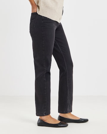 Simply Be 99 1 Washed Black Comfort Stretch Loose Mom Jeans