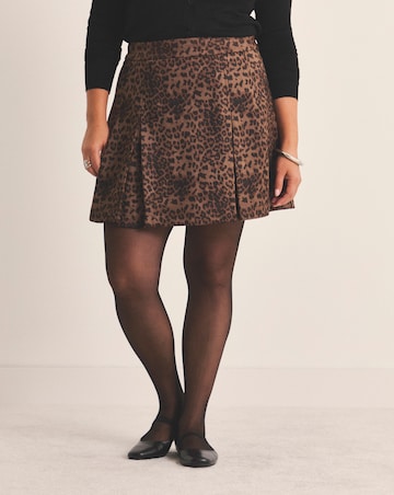 Suedette Pleated Mini Skirt