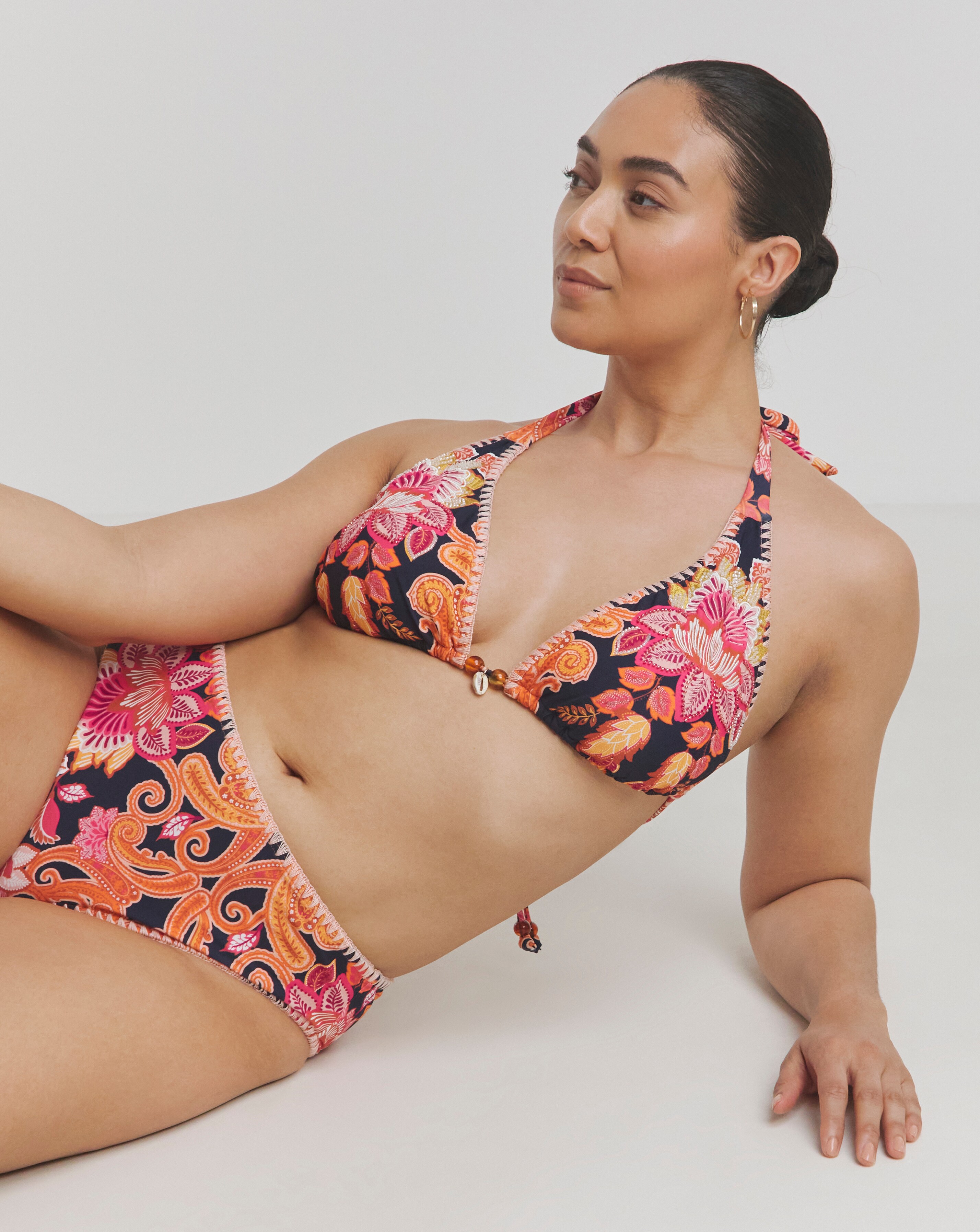 Figleaves Frida Embroidered Beaded Triangle Bikini Set