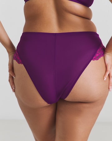 Ann Summers Sexy Lace Planet Two Tone High Waist Brazillian Dark Purple