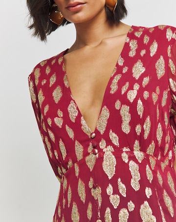 Ombre Jacquard Foil Maxi Dress