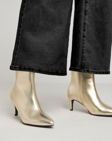 Sabine Ankle Kitten Heel Boots - Wide Fit (E)