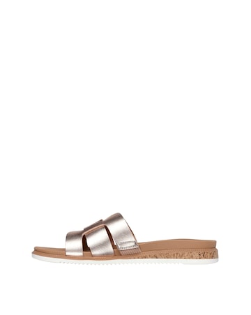 Skechers Bobs Desert Kiss Low Duraleather Rose Gold Sandals - Standard Fit (D)
