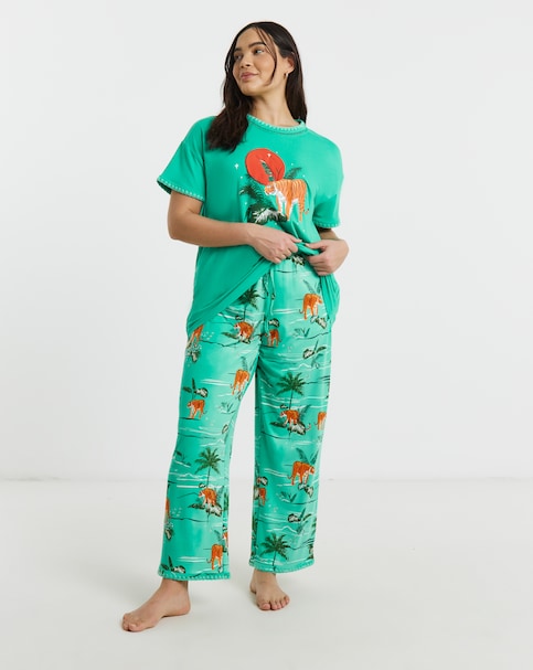 Figleaves Tiger Blanket Stitch Pyjama