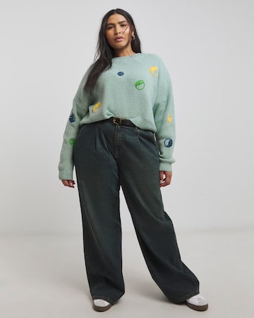 Native Youth Long Sleeve Jumper With Yin and Yang Chunky Stitching