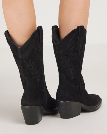Bobbie Calf Western Boots Suede Wide E Fit Standard Calf