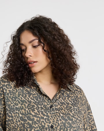 Leopard Animal Linen Mix Shirt