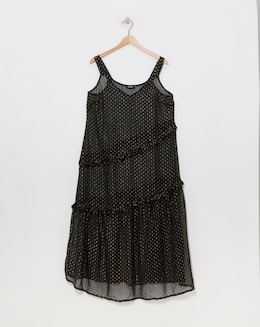 Black/Gold Dobby Overlay Dress