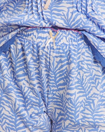Joe Browns Fern Print Short Pyjama Set Cornflower Blue