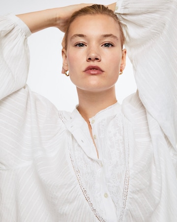 Mango Embroidered Cotton Blouse