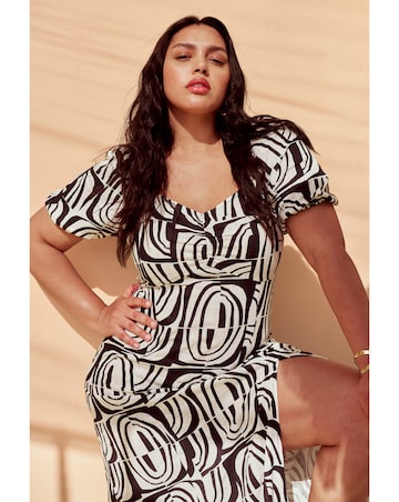 Ruched Front Linen Mix Maxi Dress